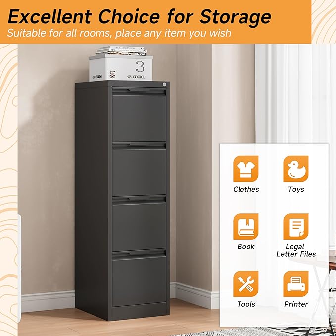 Bestoo 4-Drawer File Cabinet - Image 4