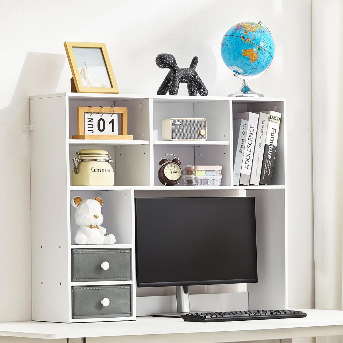 VEVOR Desktop Bookshelf, 3-Tier Desktop Storage Organizer, 37" x 10&quot...