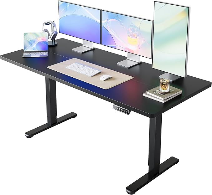 HUANUO 63 x 28 inch Electric Standing Desk Adjustable Height, 4 Memory Height by HUANUO