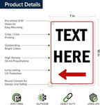 Custom Arrow, Custom Directional Sign, Left Arrow, 7x10 Inches, 55 mil thick - Image 6
