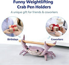 Desk Crab Pen Holder, Cute Weightlifting Crab Pencil Holder - Image 8