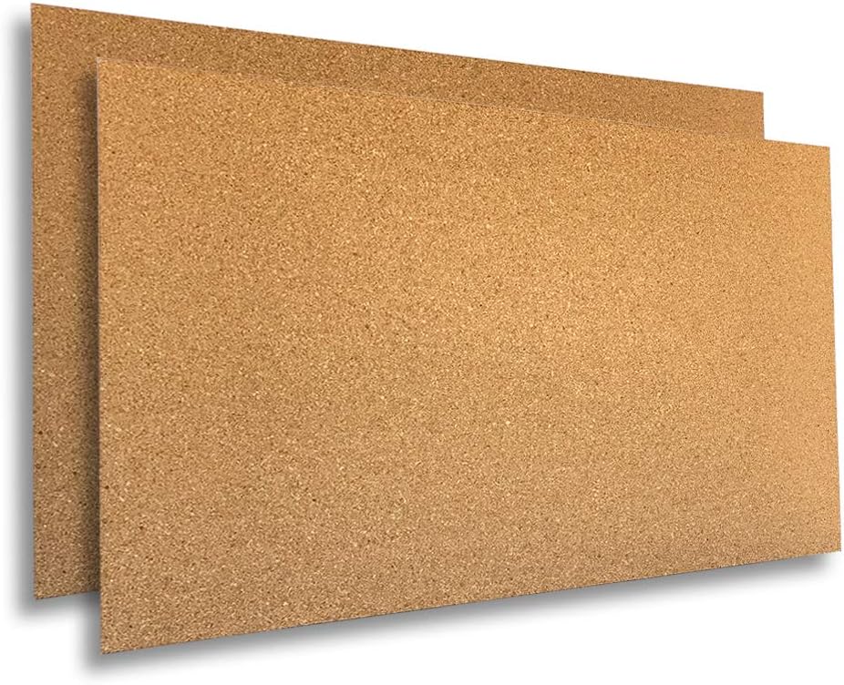 Manton Cork 24" x 36" x 1/4" Thick Cork Sheets (2-Pack) with A...