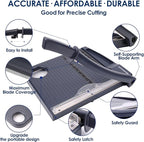 Paper Cutter, Paper Trimmer12" Cutting Length Heavy Duty Guillotine Paper Slicer - Image 3