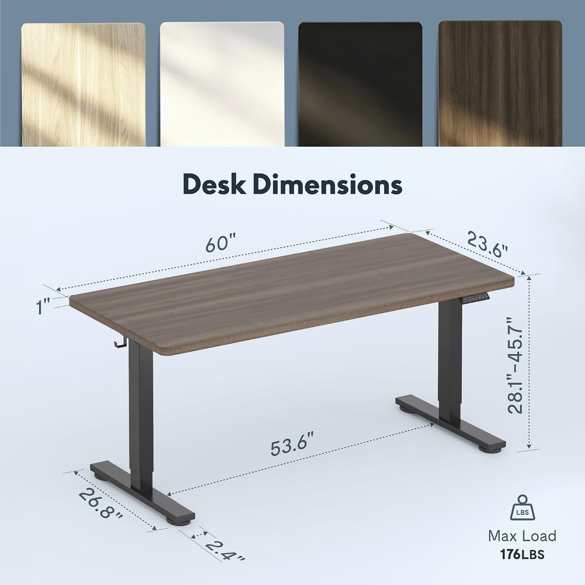 FLEXISPOT Standing Desk with Monitor Riser & Cable Management