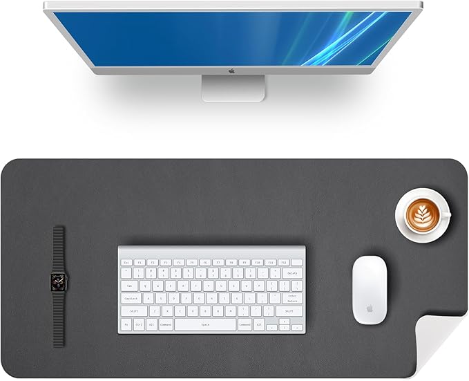 KINGFOM Desk Pad Office Desktop Protecter, PU Leather Desk Mat Blotters by KingfomLeatherHomeOfficeDecor