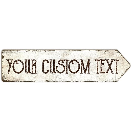 Rustic Custom Sign, Personalized Right Directional Metal Composite Street Sign by SigoSigns