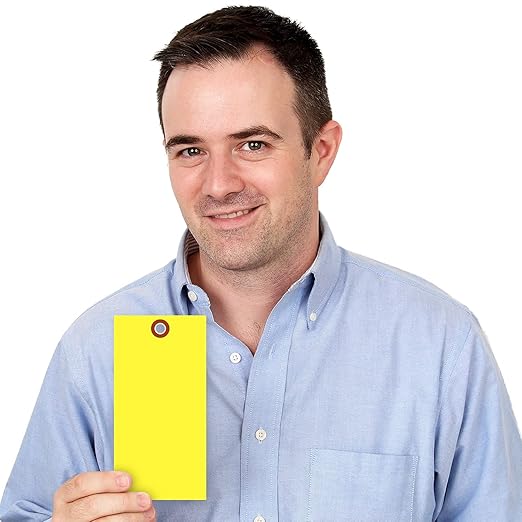 SmartSign 6.25 x 3.125 inch “Yellow” Blank Tyvek Shipping Tags - Image 4