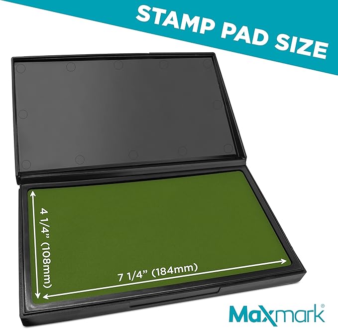 MaxMark Large Premium Olive Green Ink Stamp Pad - Image 3