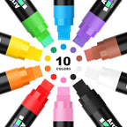 Arrtx 10-Piece Jumbo Acrylic Paint Markers, 15mm Felt Tip, Waterproof, DIY - Image 9