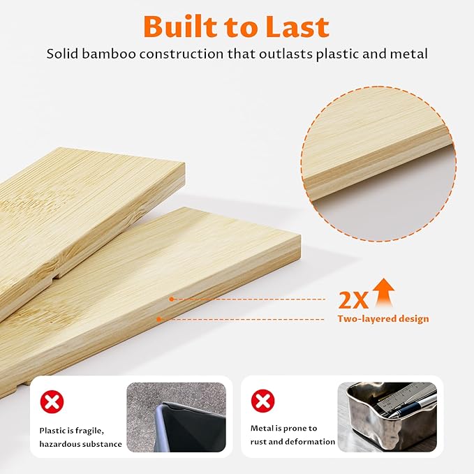 VA1KENE Bamboo Drawer Organizer - Image 5