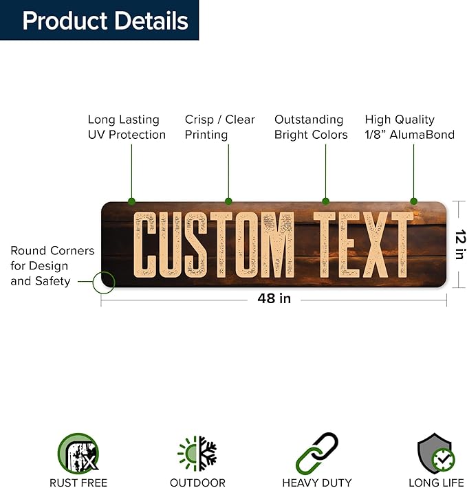 Custom Sign, Custom Street Sign, 11 Font Colors, 13 Font Styles, 4 Hole Options - Image 6