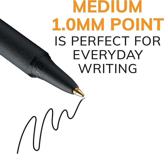 BIC Soft Feel Black Retractable Ballpoint Pens, Medium Point, 36-Count Pack - Image 4