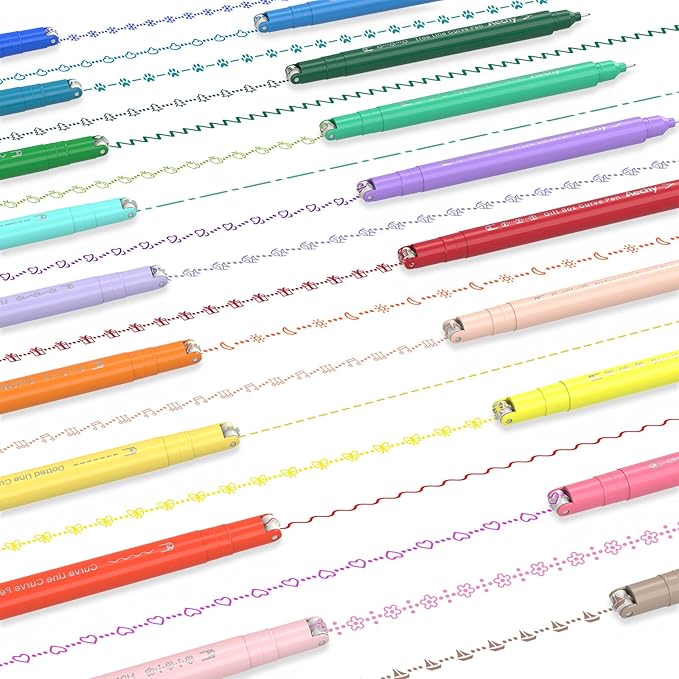 AECHY 18PCS Curve Highlighter Pen Set, Dual Tip Marker Pens - Image 3