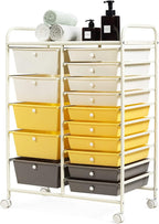 GOFLAME 15-Drawer Rolling Storage Cart, Craft Storage Cart by GOFLAME
