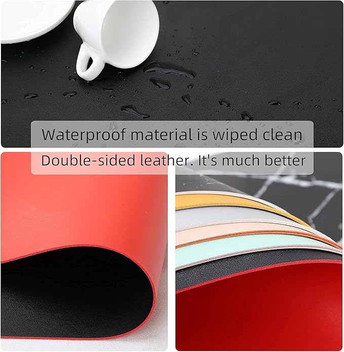 KINGFOM Desk Pad Office Desktop Protecter, PU Leather Desk Mat Blotters - Image 8