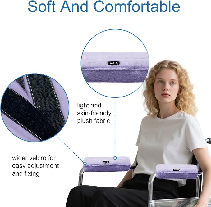 SPRING SEAON Wheelchair Armrest Covers 2 Pack Soft Memory Foam Wheelchair - Image 2