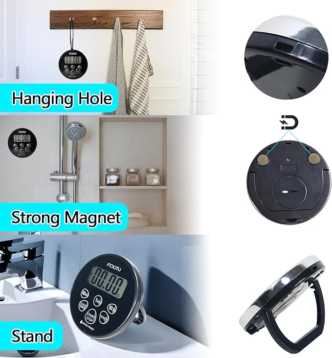 FCXJTU Digital Waterproof Shower Clock Timer, Bathroom Shower Countdown Timer - Image 6