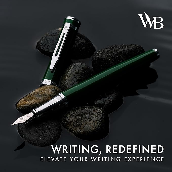 Wordsworth & Black Fountain Pen Set, Medium Nib, Includes 24 Pack Ink Cartridges - Image 2