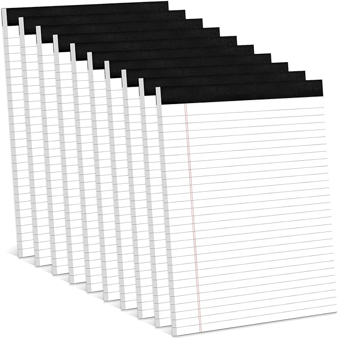 Note Pads 8.5 x 11 Inch, 10 Pack, Legal Pads 8.5 x 11, 30 Sheets Each, by Aidunmis