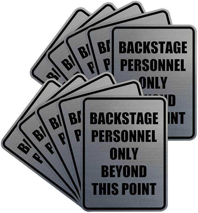 Portrait Round Backstage Personnel Only Beyond This Point Door or Wall Sign by SignsByLITA