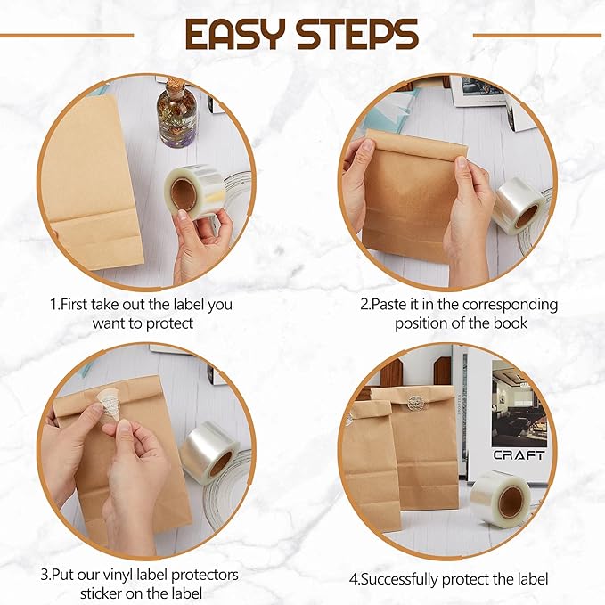 Zonon 500 Pcs Clear Labels Label Protector Clear Stickers Wafer Seals - Image 4