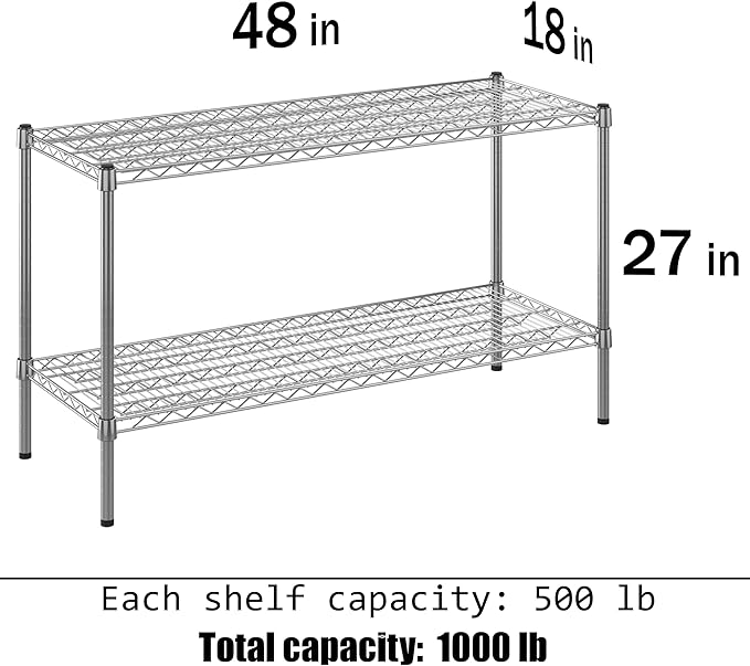 Regal Altair 18" Deep x 48" Wide x 27" Height Wire Shelving Kit | 2-Tier | NSF - Image 3