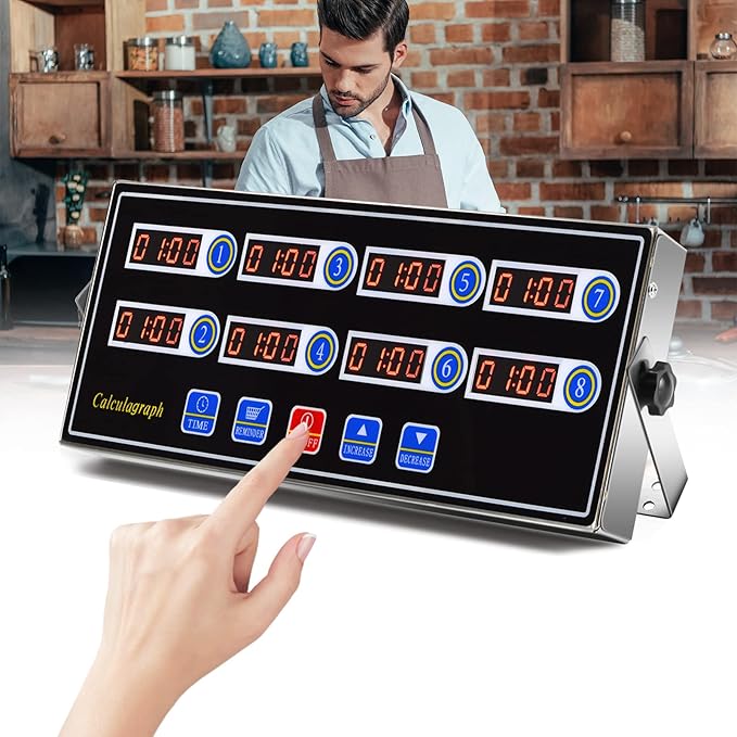 Commercial 8 Channel Kitchen Timer Digital Restaurant Timers Professional Loud - Image 4