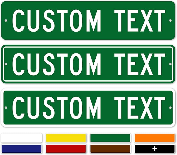 Custom Street Sign, Road and Address Sign, 8 Colors, Reflective Option by MySignCenter