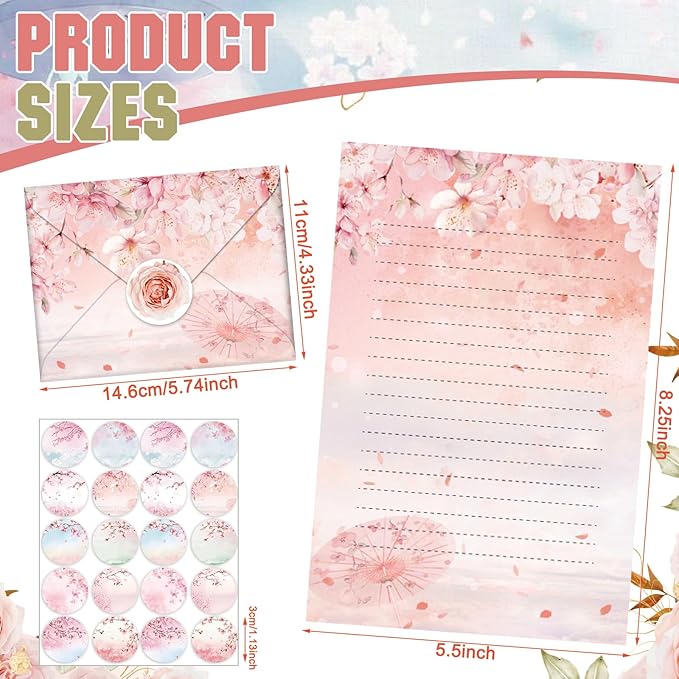 TaoBary 160 Pcs Stationery Paper Set 50 Double Sided Stationery Papers - Image 3