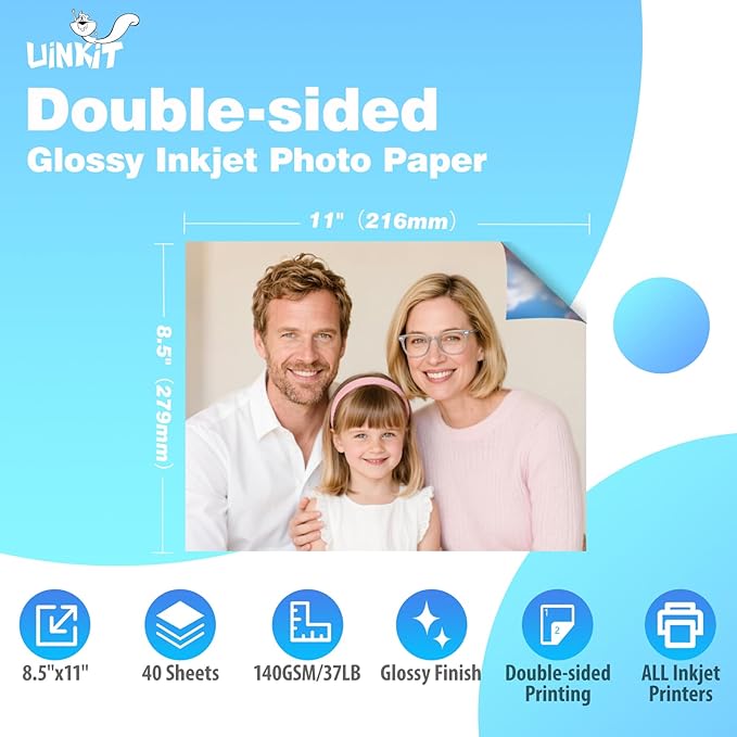 Uinkit Brochure Paper Glossy Double Sided 8.5x11 Inkjet 37lb 140gsm Dye ink - Image 2