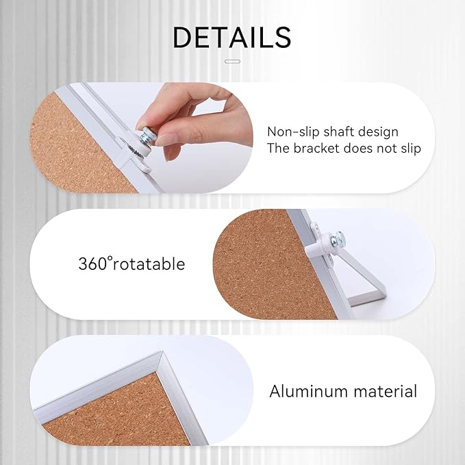 kdafio 9.8"×9.8" Cork Board Bulletin Board, Double Sided Pin Board - Image 3