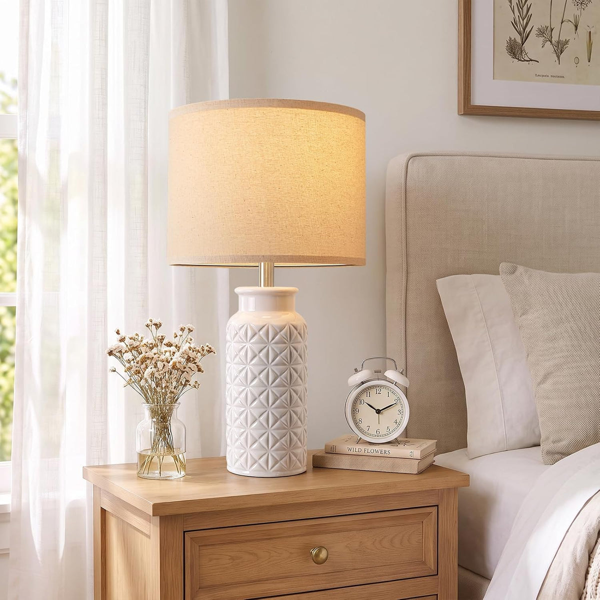 innqoo 22.6" modern ceramic bedside lamps set of, package contents