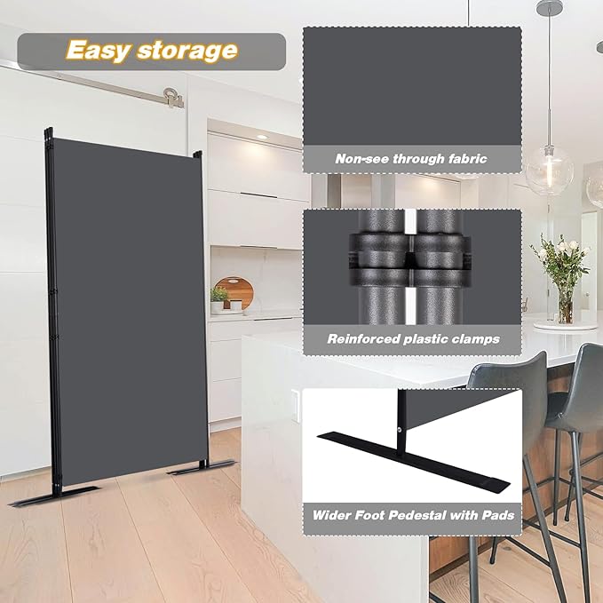 CHOSENM Room Divider, 3 Panel Folding Privacy Screens - Image 4