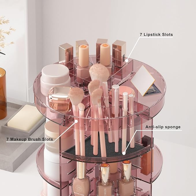 Jiavarry 360 Rotating Makeup Organizer - Image 2