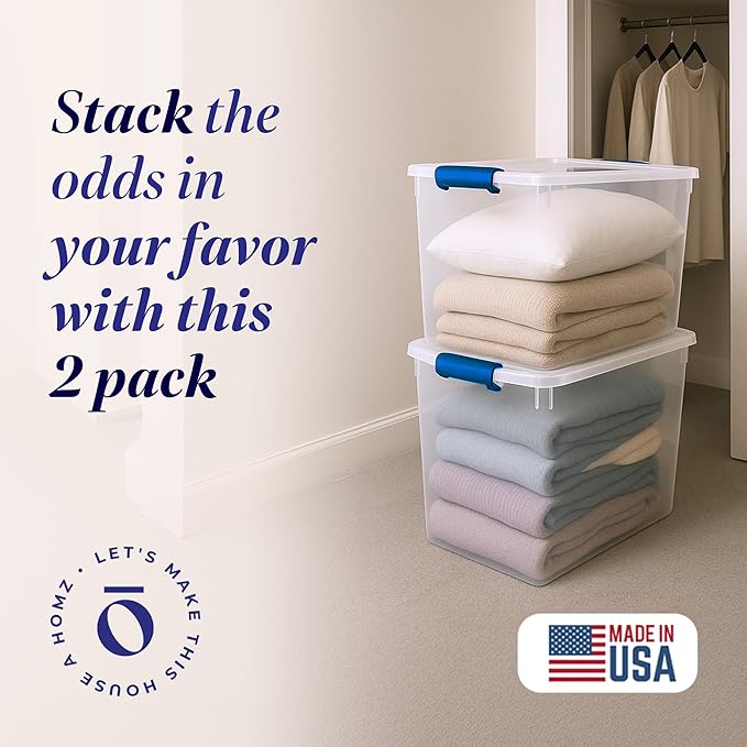 HOMZ 2-Pack Latching Lid, 112 Quart, and Office - Image 2