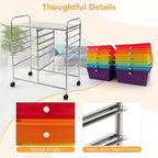 HAPPYGRILL 12-Drawer Rolling Storage Cart, Utility Cart - Image 4