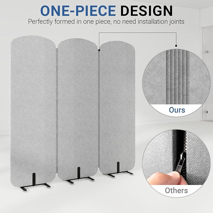 Natwind 3 Panel 73.2 x 71 inch Office Room Privacy Protect Space Divider - Image 4