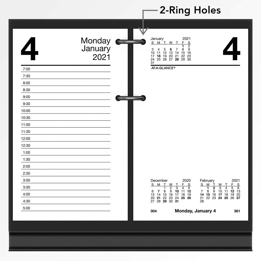 2021 Daily Desk Calendar Refill by AT-A-GLANCE, 3-1/2" x 6", Loose-Leaf (E7175021)