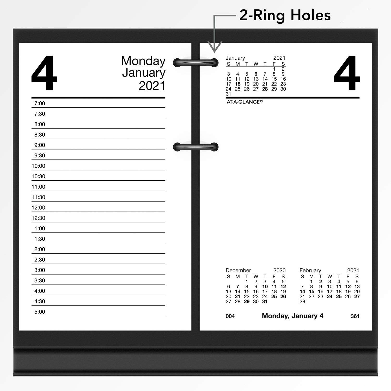 2021 Daily Desk Calendar Refill by AT-A-GLANCE, 3-1/2" x 6", Loose-Leaf (E7175021)