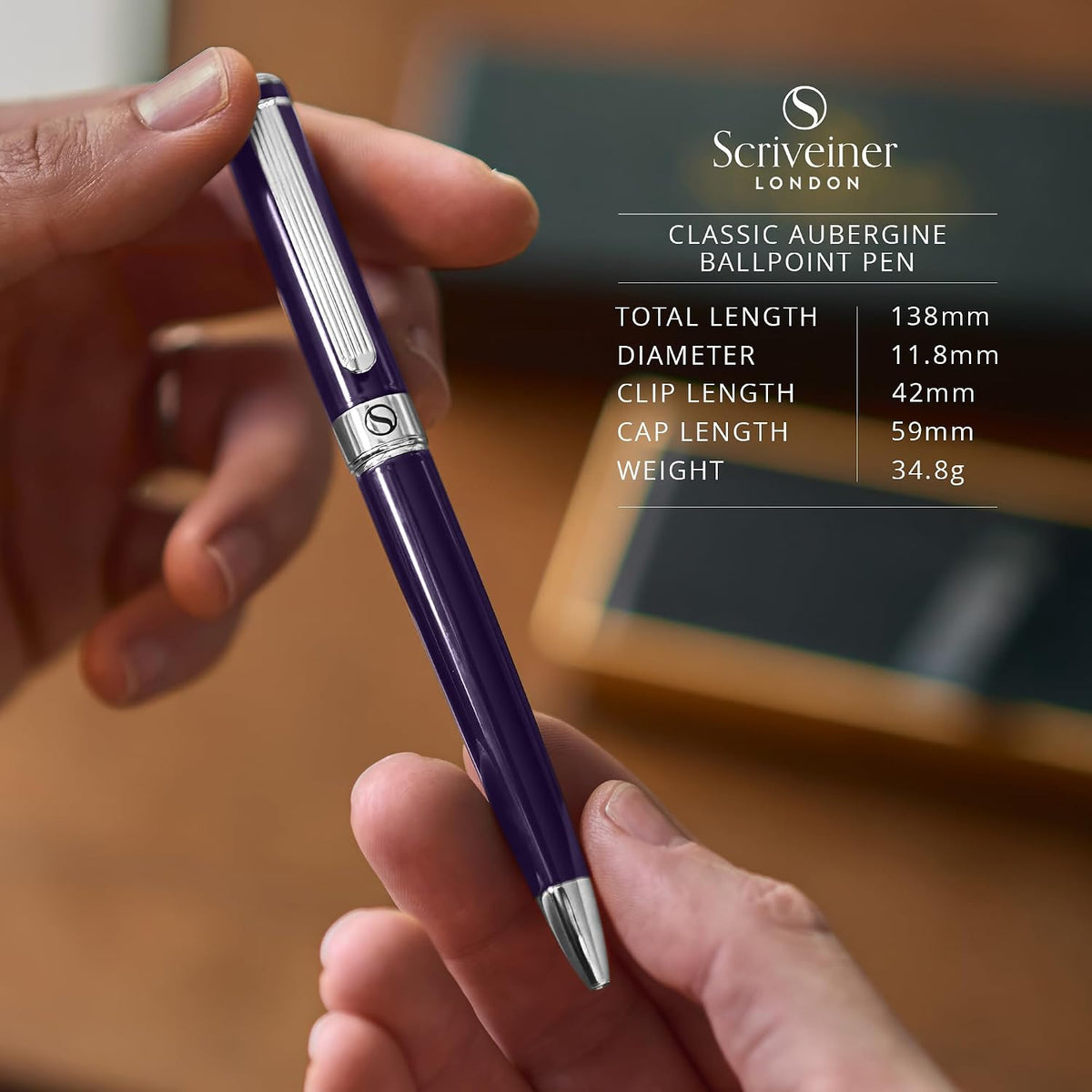 Scriveiner Aubergine Lacquer Ballpoint Pen - Stunning Luxury Pen, Schmidt Bla...