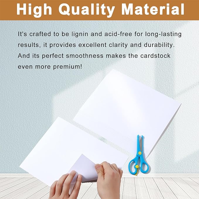 Silunkia 40 Sheets White Shimmer Cardstock 8.5 x 11 Scrapbooking Paper - Image 4