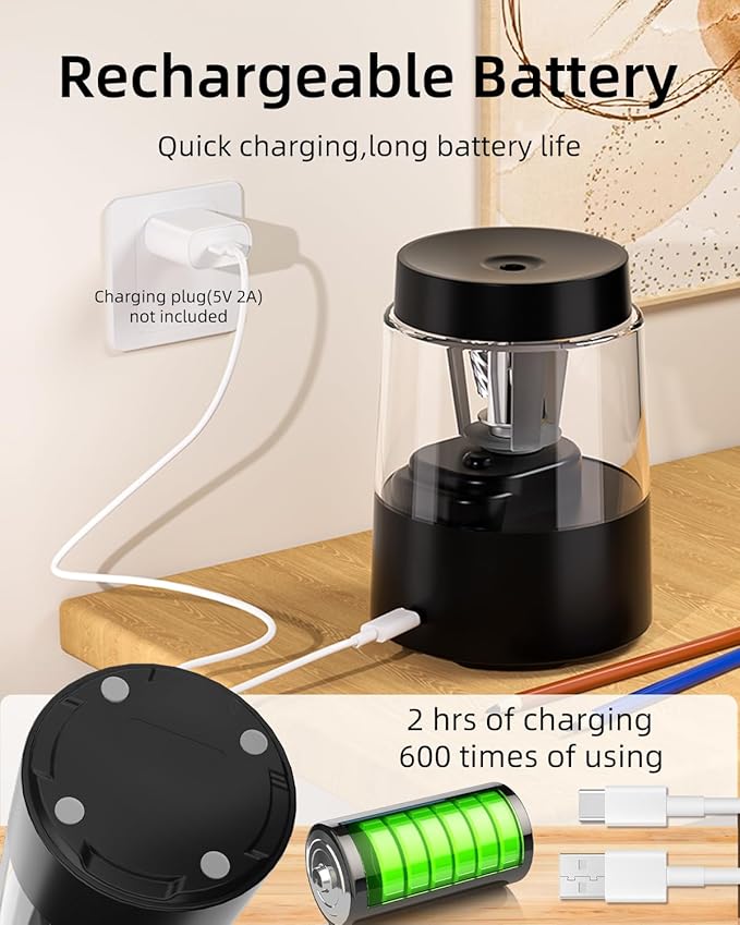 ZMOL Electric Pencil Sharpener, Automatic Pencil Sharpeners Kids, Battery - Image 4