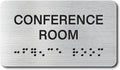 Conference Room Signs with Raised Text & Grade 2 Braille, Brushed by EliteSign