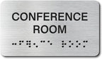 Conference Room Signs with Raised Text & Grade 2 Braille, Brushed by EliteSign