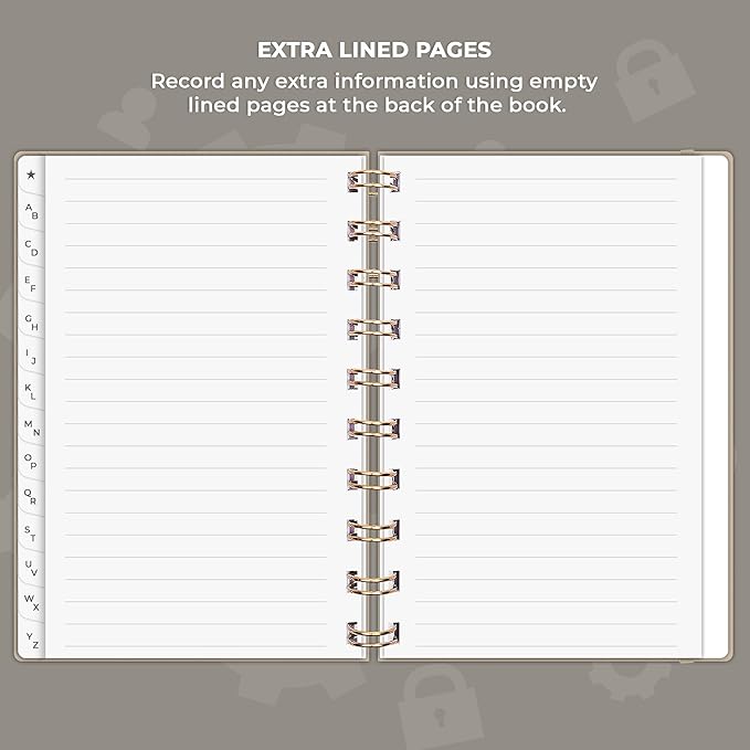 Clever Fox Password Book Spiral – Mini Internet Address & Password Organizer - Image 6