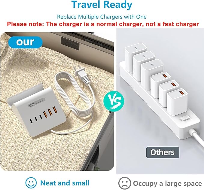 VHBW USB Charging Station, 6 Port 3USB-A and 3USB-C Charging Station - Image 3