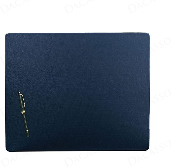 Dacasso 17" x 14" Navy Blue Leatherette Luxury Conference Table Pad by Dacasso