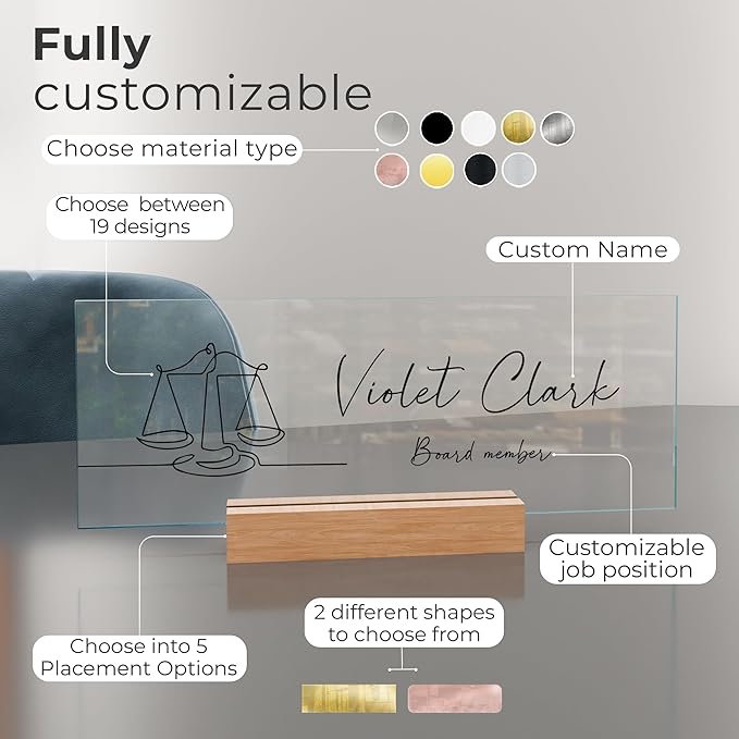 EGD Acrylic Desk Name Plate Personalized I Cute Office Decor I Office Desk - Image 2