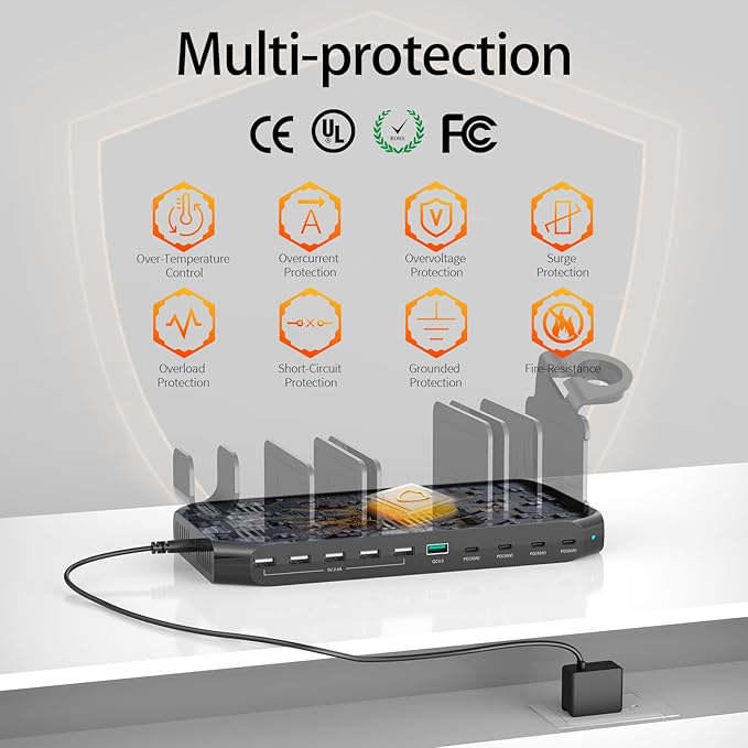 Alxum 140W USB C Charging Station -10 Port Fast Charging Station - Image 5