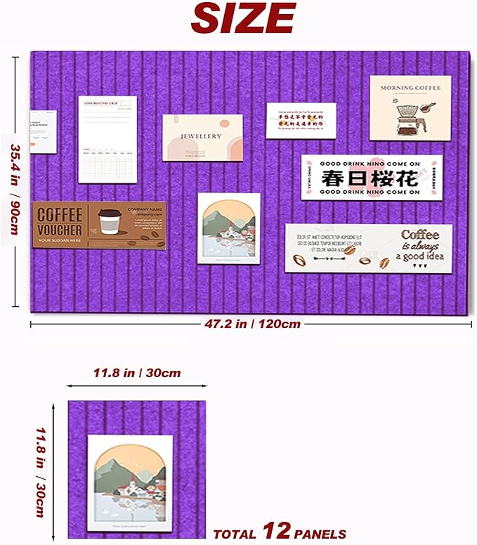 Large Felt Wall Tiles Cork Boards - Image 2